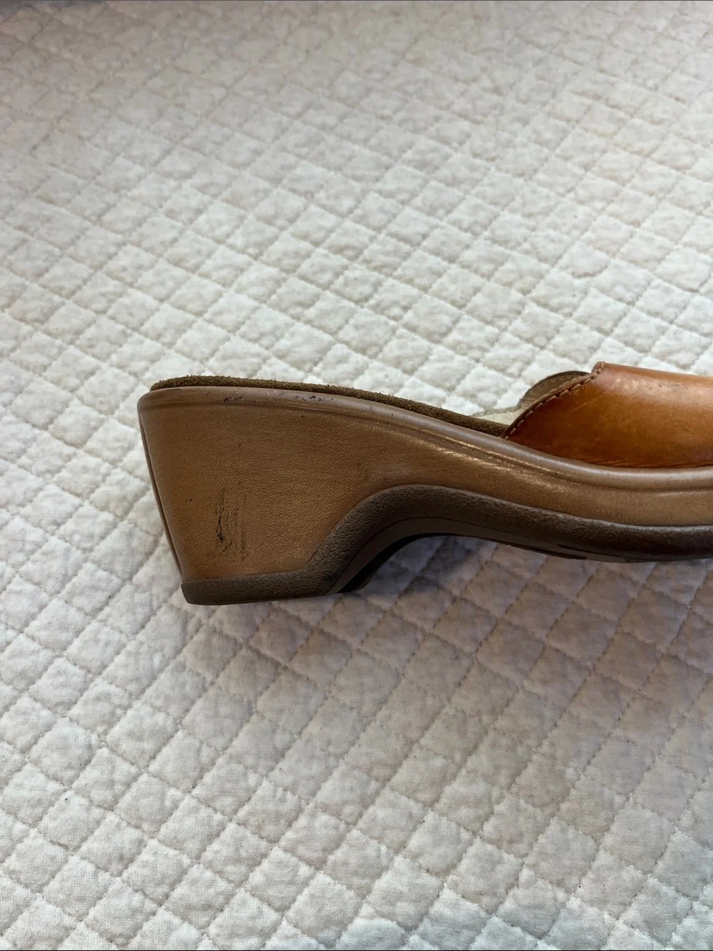 Dansko leather wedge slide sandals size 7